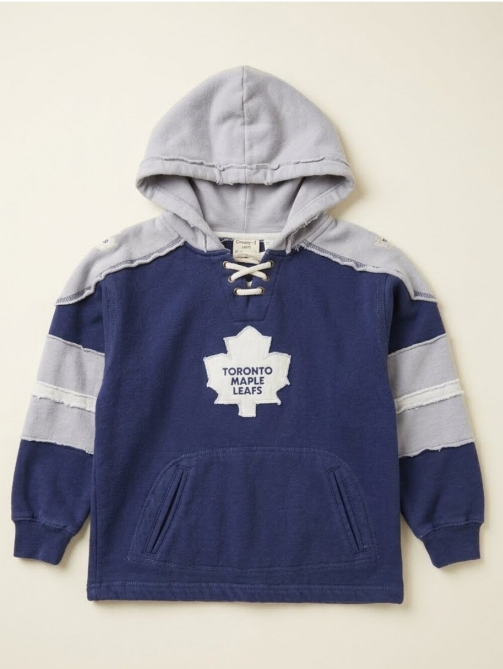 TORONTO MAPLE LEAFS | VTG Distressed Lace Up Hooded Sweatshirt Boys Sz 5 6